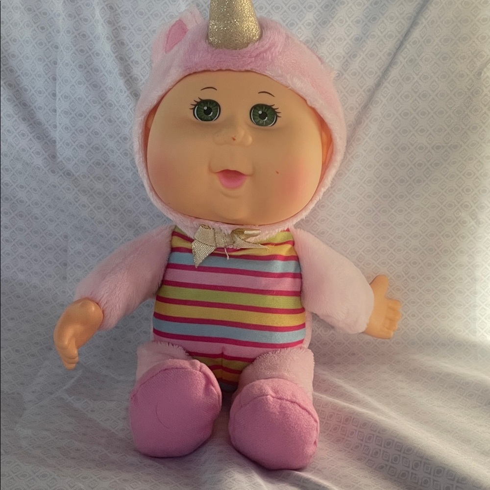 Striped Unicorn Baby Doll with Pink Outfit